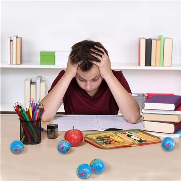 24 Pack Squeezable World Stress Balls for Kids Mini World Globe Earth Ball - Picture 4 of 4